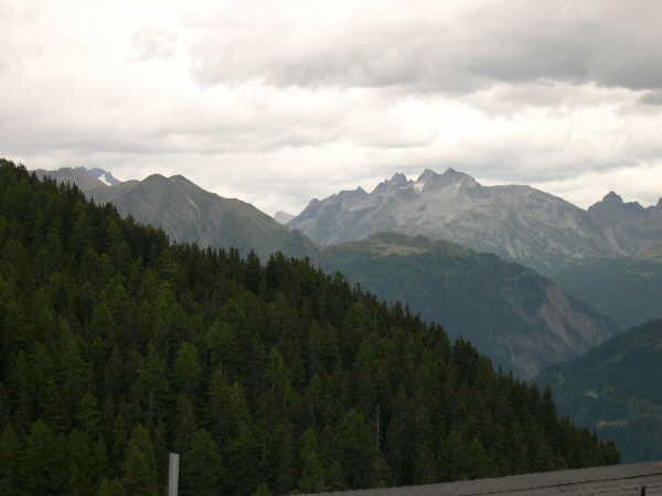 First evening – view from the balcony of appartment Nobile B12 — Bettmeralp