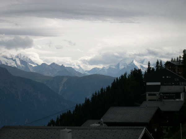 First evening – view from the balcony of appartment Nobile B12 — Bettmeralp
