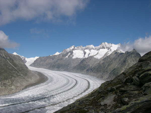View up the Aletch glacier