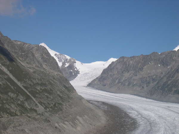View up the Aletch glacier