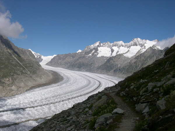 View up the Aletch glacier