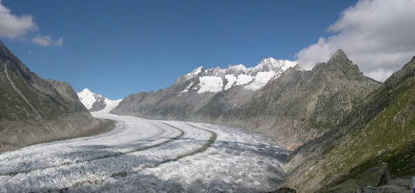 View up the Aletch glacier