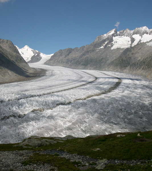 View up the Aletch glacier