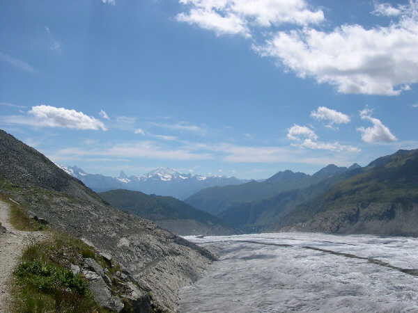 View down the Aletch glacier
