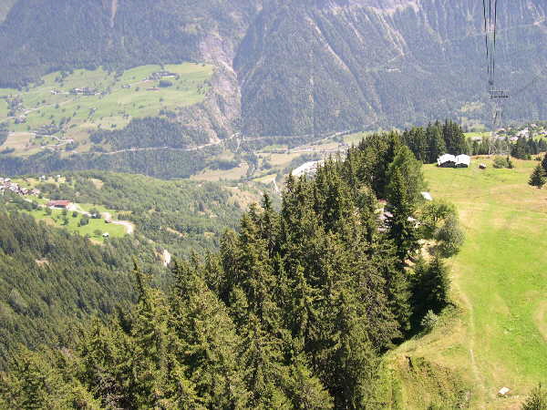 View from the cable car — Riederalp to Mörel