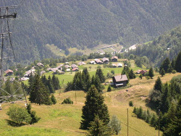 View from the cable car — Riederalp to Mörel