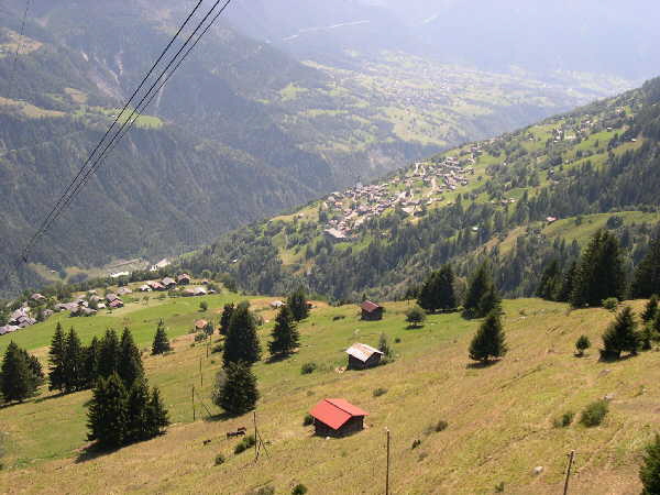 View from the cable car — Riederalp to Mörel
