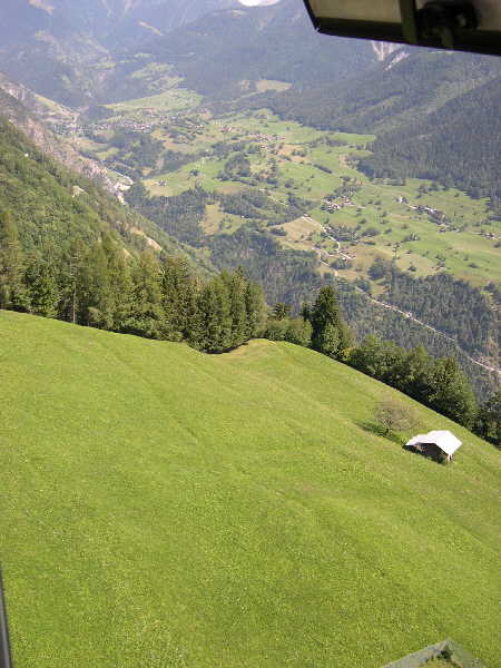 View from the cable car — Riederalp to Mörel