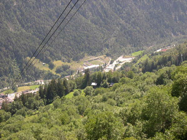 View from the cable car — Riederalp to Mörel