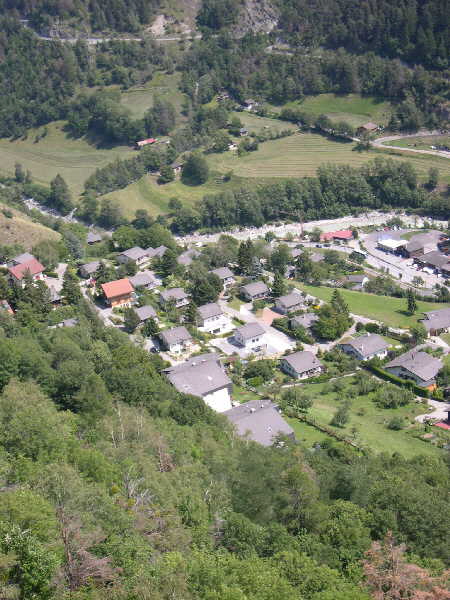 View from the cable car — Riederalp to Mörel